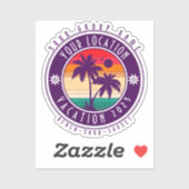 Sticker Votre emplacement Vacances Nom de groupe personnal (Feuille)