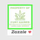 Sticker Votre entreprise de logo | Lawn Care Service, prop (Feuille)