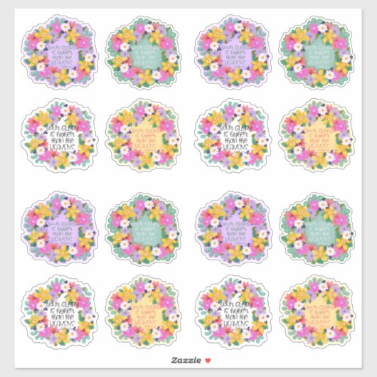 Sticker Votre Gloire Est Plus Haut Psaume Verse Aquarelle  (Feuille)