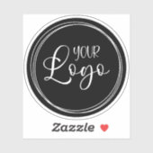 Sticker Votre logo d'entreprise sur Black Circle (Feuille)