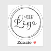 Sticker Votre logo d'entreprise sur le cercle blanc (Feuille)