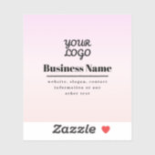 Sticker Votre logo et texte | Ombré rose et pêche (Feuille)