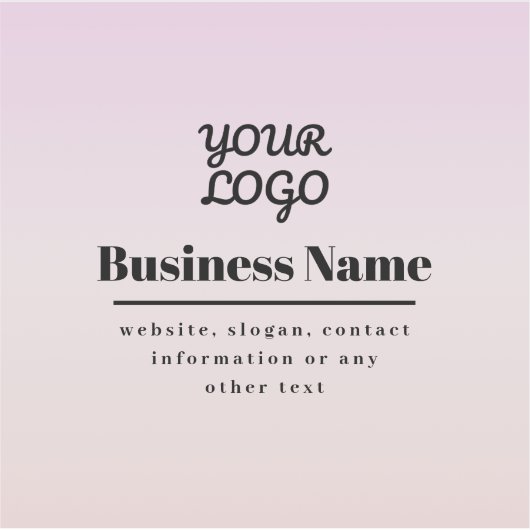 Sticker Votre logo et texte | Ombré rose et pêche (Devant)