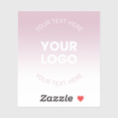 Sticker Votre logo | Moderne Dusty Rose & Blanc Ombre (Feuille)