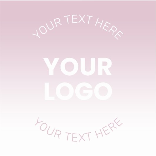 Sticker Votre logo | Moderne Dusty Rose & Blanc Ombre (Devant)