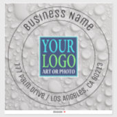 Sticker Votre logo, nom d'entreprise, adresse, gouttes d'e (Feuille)
