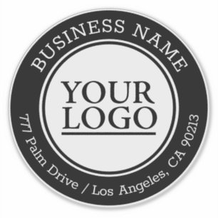 Sticker Votre logo, nom d'entreprise, adresse, noir et bla