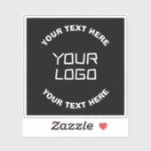 Sticker Votre logo ou image et texte modifiable | Noir & B (Feuille)