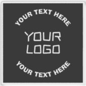 Sticker Votre logo ou image et texte modifiable | Noir & B (Devant)