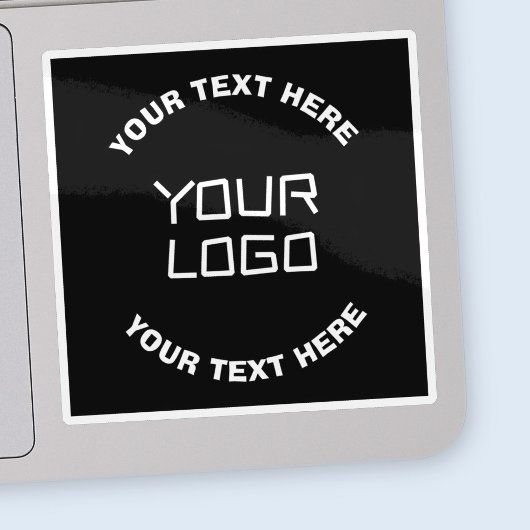 Sticker Votre logo ou image et texte modifiable | Noir & B