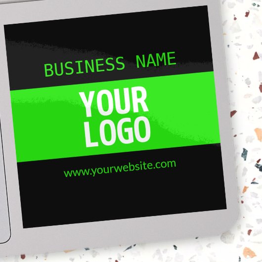 Sticker Votre logo ou image | Noir et vert brillant
