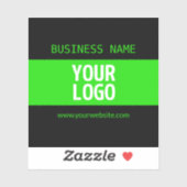 Sticker Votre logo ou image | Noir et vert brillant (Feuille)