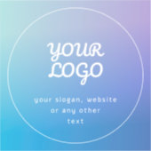 Sticker Votre Logo & Slogan ou autre texte | Bleu et pourp (Recto)
