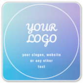Sticker Votre Logo & Slogan ou autre texte | Bleu et pourp (Devant)