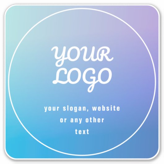 Sticker Votre Logo & Slogan ou autre texte | Bleu et pourp (Devant)