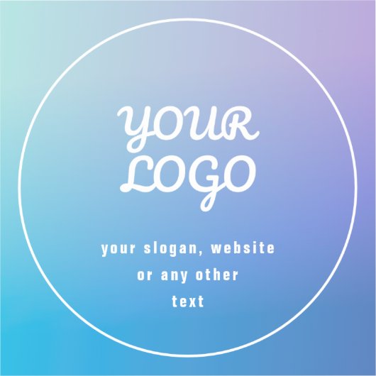 Sticker Votre Logo & Slogan ou autre texte | Bleu et pourp (Recto)
