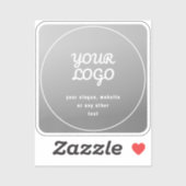 Sticker Votre logo & slogan ou autre texte | Gris & Blanc (Feuille)