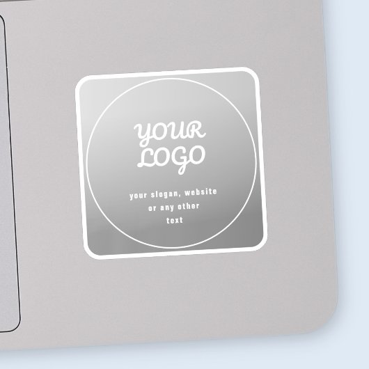 Sticker Votre logo & slogan ou autre texte | Gris & Blanc