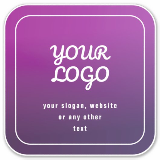 Sticker Votre Logo & Slogan ou autre texte | Purple Ombre (Devant)