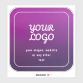 Sticker Votre Logo & Slogan ou autre texte | Purple Ombre (Feuille)