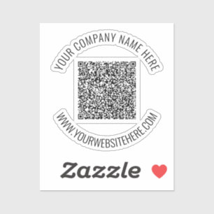 Sticker Votre Modèle de code QR et d'autocollant de texte