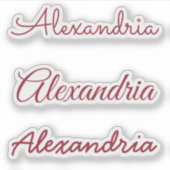 Sticker Votre nom Burgundy manuscrite Versions de script (Devant)