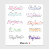 Sticker VOTRE NOM feuille personnalisable de 10 décalcoman (Feuille)