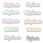 Sticker VOTRE NOM feuille personnalisable de 10 décalcoman (Devant)