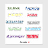 Sticker VOTRE NOM feuille personnalisable de 10 décalcoman (Feuille)