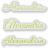 Sticker Votre nom Lime Green Versions manuscrites de scrip (Devant)