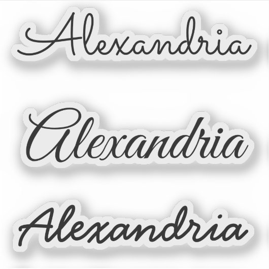 Sticker Votre nom Noir manuscrit versions de script (Devant)