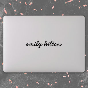 Sticker Votre nom Ordinateur portable manuscrit moderne