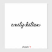 Sticker Votre nom | Ordinateur portable manuscrit moderne (Feuille)