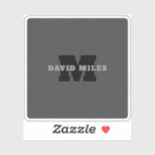 Sticker Votre nom ou nom commercial | Masculine moderne Gr (Feuille)