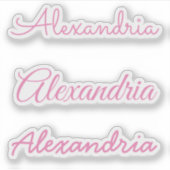 Sticker Votre nom Pink manuscrit versions de script (Devant)