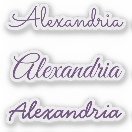 Sticker Votre nom Purple manuscrit Versions de script (Devant)