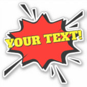 Sticker Votre nom Texte sur Pop Art Burst 4" Vinyl (Devant)