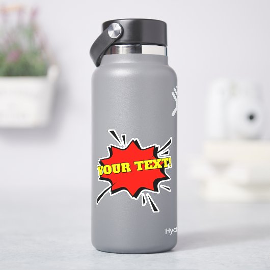 Sticker Votre nom Texte sur Pop Art Burst 4" Vinyl (HydroFlask)