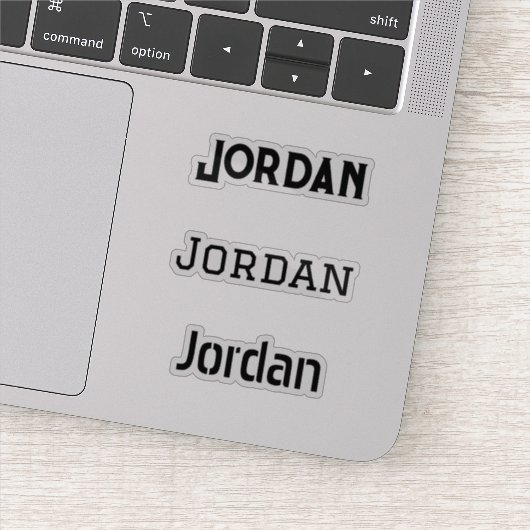Sticker Votre nom Versions de police en noir graphique (Détail)