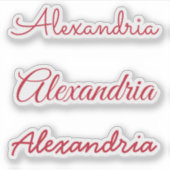 Sticker Votre nom Versions de script manuscrites rouges (Devant)