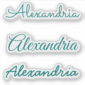 Sticker Votre nom Versions manuscrites Turquoises de scrip (Devant)
