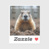Sticker Votre opinion compte avec sarcasme (Feuille)