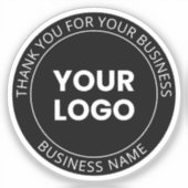 Sticker Votre propre logo et message de Merci transparent (Recto)
