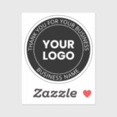 Sticker Votre propre logo et message modifiable Merci (Feuille)