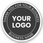 Sticker Votre propre logo et message modifiable Merci (Recto)