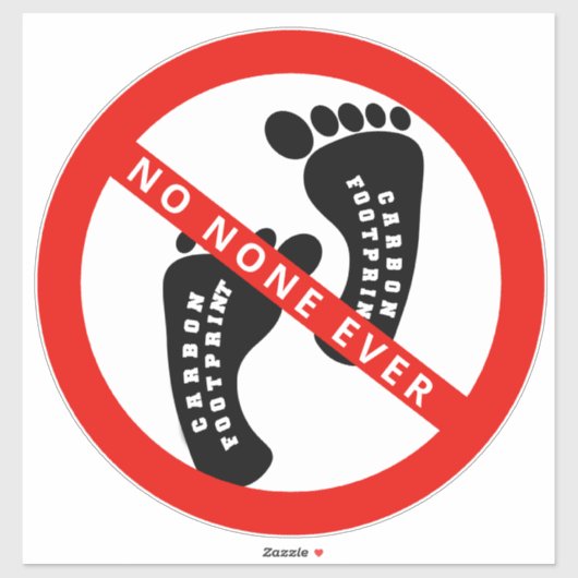 Sticker Votre texte ici PAS D'EMPREINTE CARBONE (Feuille)