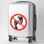 Sticker Votre texte ici PAS D'EMPREINTE CARBONE (Sur valise)