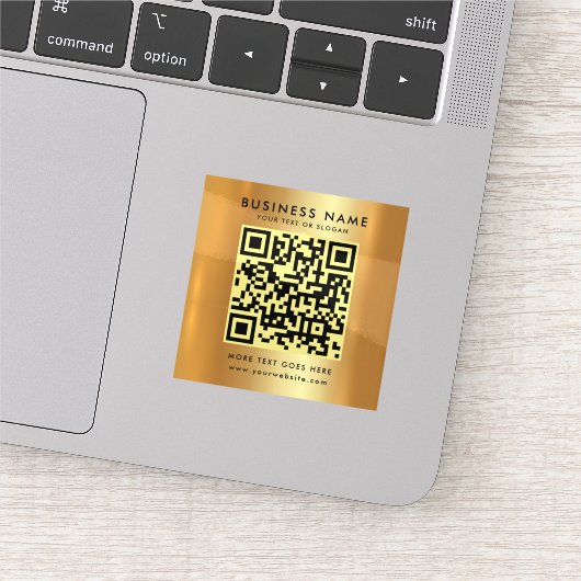 Sticker Votre texte personnalisé Code QR Logo Modèle Faux  (Détail)