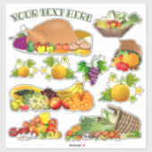 Sticker Votre texte Thanksgiving Contour (Feuille)