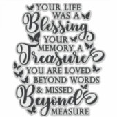 Sticker Votre vie a été une bénédiction papillon Décale co (Devant)